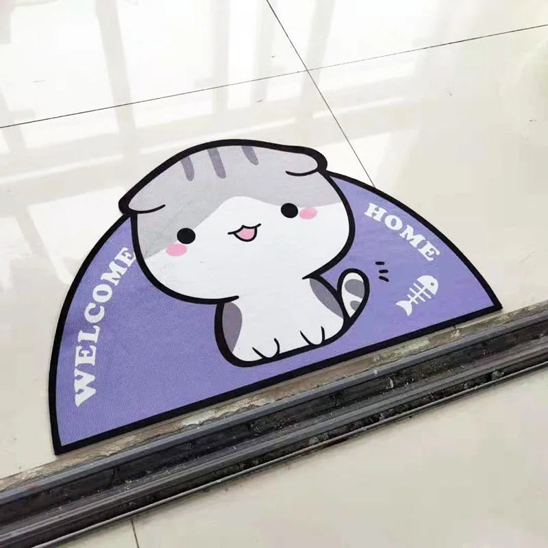 Cartoon Semicircular Welcome Mat