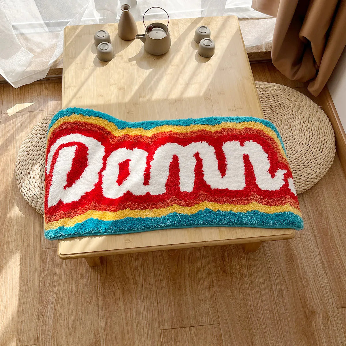 Handmade Rainbow Letter Rug