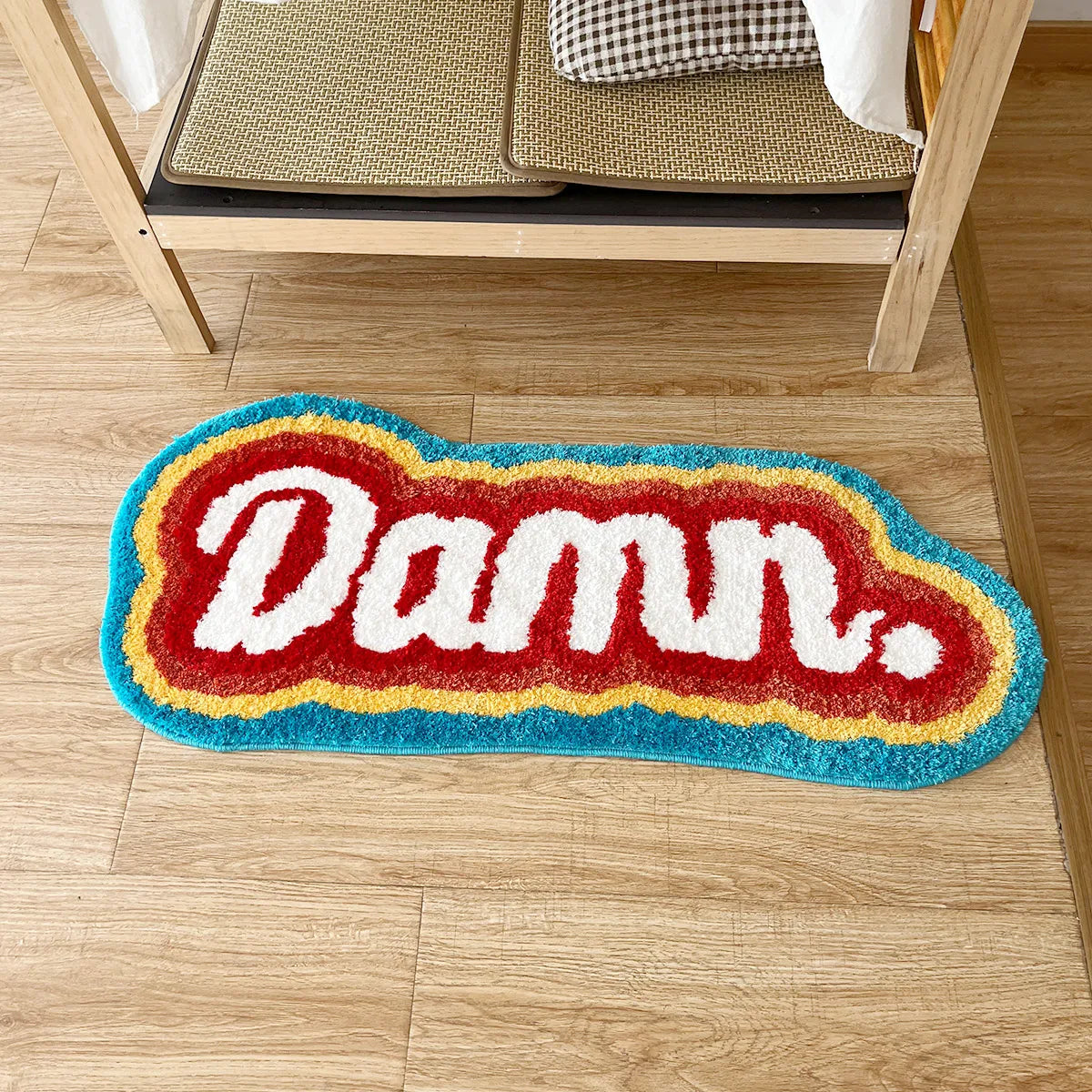 Handmade Rainbow Letter Rug