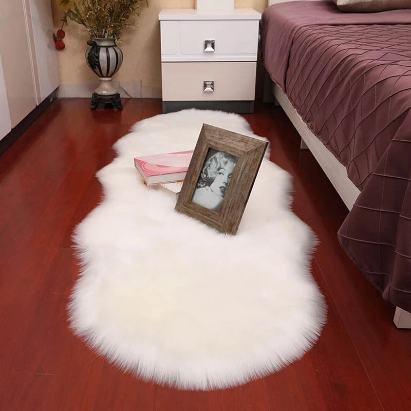 New Plush Sheepskin Bedroom Rug