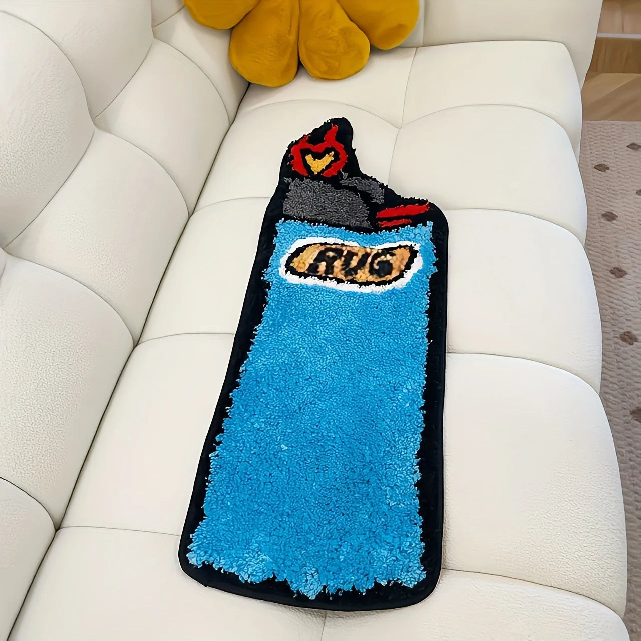 Retro Blue Tufted Art Rug