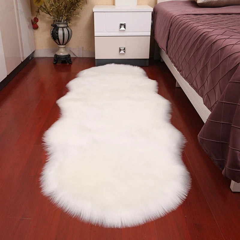 New Plush Sheepskin Bedroom Rug